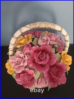 ROYAL ALBERT OLD COUNTRY ROSES Flower's Music Basket BOUQUET Fur Elise 8.5 H