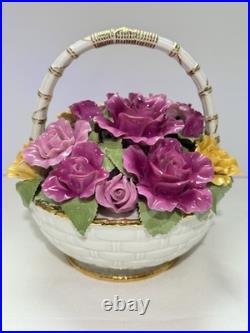 ROYAL ALBERT OLD COUNTRY ROSES Flower's Music Basket BOUQUET Fur Elise 8.5 H