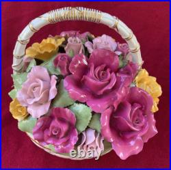 ROYAL ALBERT OLD COUNTRY ROSES Flower's Music Basket BOUQUET Fur Elise 8.5 H ROYAL ALBERT OLD COUNTRY ROSES Flower's Music Basket BOUQUET Fur Elise 8.5 H