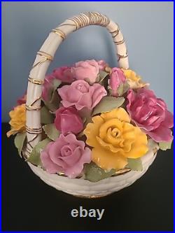 ROYAL ALBERT OLD COUNTRY ROSES Flower's Music Basket BOUQUET Fur Elise 8.5 H