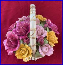 ROYAL ALBERT OLD COUNTRY ROSES Flower's Music Basket BOUQUET Fur Elise 8.5 H ROYAL ALBERT OLD COUNTRY ROSES Flower's Music Basket BOUQUET Fur Elise 8.5 H