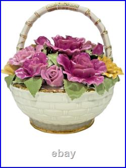ROYAL ALBERT OLD COUNTRY ROSES Flower's Music Basket BOUQUET Fur Elise 8.5 H