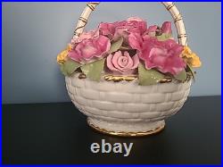 ROYAL ALBERT OLD COUNTRY ROSES Flower's Music Basket BOUQUET Fur Elise 8.5 H