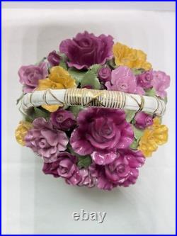 ROYAL ALBERT OLD COUNTRY ROSES Flower's Music Basket BOUQUET Fur Elise 8.5 H