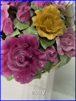 ROYAL ALBERT OLD COUNTRY ROSES Flower's Music Basket BOUQUET Fur Elise 8.5 H