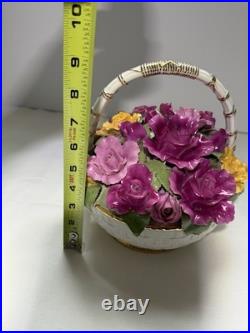 ROYAL ALBERT OLD COUNTRY ROSES Flower's Music Basket BOUQUET Fur Elise 8.5 H