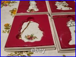 ROYAL ALBERT OLD COUNTRY ROSES ORNAMENT SET NIB IN ORIGINAL BOX SET OF NiNE