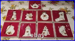 ROYAL ALBERT OLD COUNTRY ROSES ORNAMENT SET NIB IN ORIGINAL BOX SET OF NiNE
