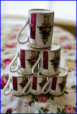 ROYAL ALBERT OLD COUNTRY ROSES SEASON OF COLOUR 6bMUGS CRANBERRY
