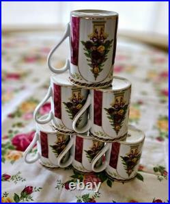 ROYAL ALBERT OLD COUNTRY ROSES SEASON OF COLOUR 6bMUGS CRANBERRY