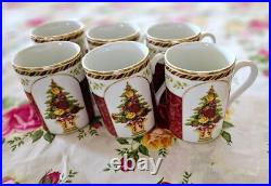 ROYAL ALBERT OLD COUNTRY ROSES SEASON OF COLOUR 6bMUGS CRANBERRY