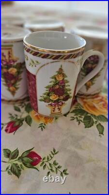 ROYAL ALBERT OLD COUNTRY ROSES SEASON OF COLOUR 6bMUGS CRANBERRY