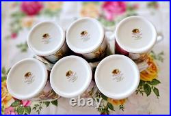 ROYAL ALBERT OLD COUNTRY ROSES SEASON OF COLOUR 6bMUGS CRANBERRY