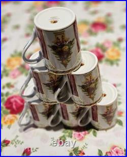 ROYAL ALBERT OLD COUNTRY ROSES SEASON OF COLOUR 6bMUGS CRANBERRY