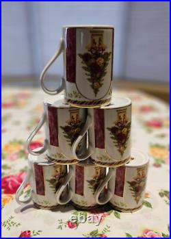 ROYAL ALBERT OLD COUNTRY ROSES SEASON OF COLOUR 6bMUGS CRANBERRY