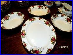 ROYAL ALBERT OLD COUNTRY ROSES SERVICE FOR 12 WithSERVING PIECES EXC COND ENGLAND