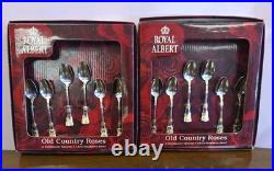 ROYAL ALBERT OLD COUNTRY ROSES SET 6 Demitasse SPOONS New NIB Stainless Steel