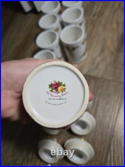 ROYAL ALBERT OLD COUNTRY ROSES SPICE JARS Set Of 8 BONE CHINA Rare (no rack) ROYAL ALBERT OLD COUNTRY ROSES SPICE JARS Set Of 8 BONE CHINA Rare (no rack)