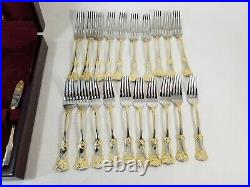ROYAL ALBERT OLD COUNTRY ROSES Service For 10 SILVER GOLD FLATWARE 58 PIECE