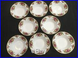 ROYAL ALBERT OLD COUNTRY ROSES x8 Pasta / Soup Wide Rim Bowls 8