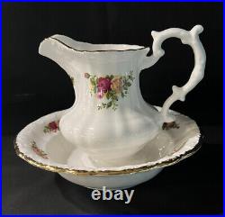 ROYAL ALBERT Old Country Roses 5.5 Pitcher And 8 Basin Bowl. Never Used