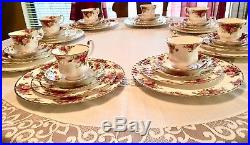 ROYAL ALBERT Old Country Roses 5-Piece 8 Guest Holiday Dinnerware Set Vintage