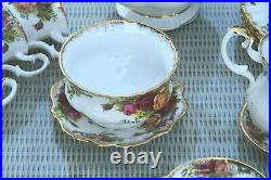 ROYAL ALBERT Old Country Roses 6 Gedecke Schälchen Service cup plate 24 tlg