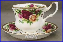 ROYAL ALBERT Old Country Roses Bone China Five Pc Place Setting, Teapot ++