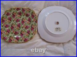 ROYAL ALBERT Old Country Roses CHINTZ Set 4 Salad Plates Square 8 unused