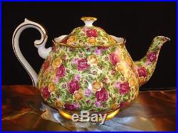 ROYAL ALBERT Old Country Roses Chintz Collection Floral Bone China Teapot & Lid