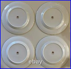 ROYAL ALBERT Old Country Roses Dinner Plates 10 3/8 Set 4 Gold Trim MINT COND