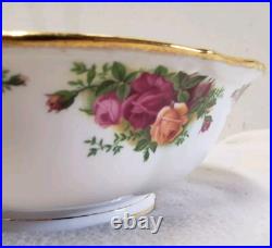 ROYAL ALBERT Old Country Roses Footed Pedestal Bowl Round 10.25 England 1962