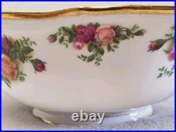 ROYAL ALBERT Old Country Roses Footed Pedestal Bowl Round 10.25 England 1962