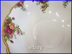 ROYAL ALBERT Old Country Roses Footed Pedestal Bowl Round 10.25 England 1962