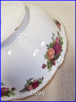 ROYAL ALBERT Old Country Roses Footed Pedestal Bowl Round 10.25 England 1962