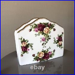 ROYAL ALBERT Old Country Roses Gold Napkin Holder Bone China Rare