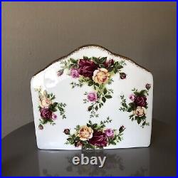 ROYAL ALBERT Old Country Roses Gold Napkin Holder Bone China Rare