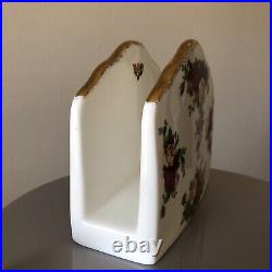ROYAL ALBERT Old Country Roses Gold Napkin Holder Bone China Rare