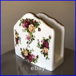 ROYAL ALBERT Old Country Roses Gold Napkin Holder Bone China Rare