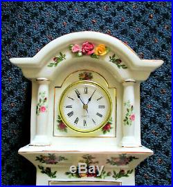 ROYAL ALBERT Old Country Roses Grandfather Clock with Applied Flowers 40cm