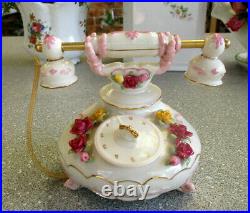 ROYAL ALBERT Old Country Roses Musical Telephone with Applied Roses