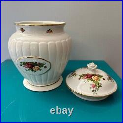 ROYAL ALBERT Old Country Roses ROSE FLUTED LIMITED EDITION Biscuit COOKIE JAR