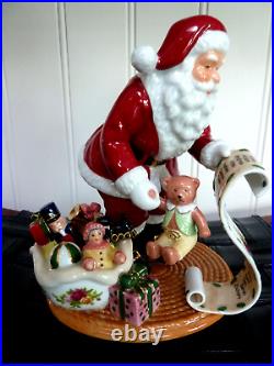 ROYAL ALBERT Old Country Roses Santa's List Figurine Christmas 2005 Signed Box