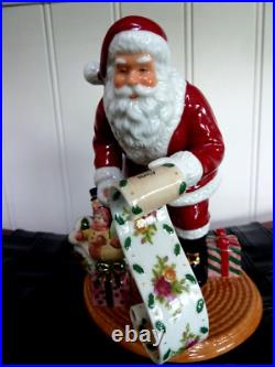 ROYAL ALBERT Old Country Roses Santa's List Figurine Christmas 2005 Signed Box