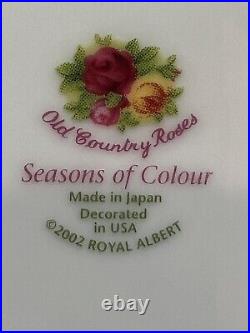 ROYAL ALBERT Old Country Roses Season of Colour 7 Plaid Salad Plates 8 1/8