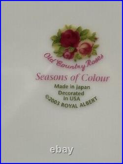 ROYAL ALBERT Old Country Roses Season of Colour 7 Plaid Salad Plates 8 1/8
