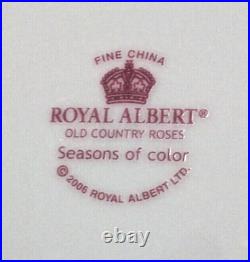 ROYAL ALBERT Old Country Roses-Seasons of Color-Christmas 4 Salad Plates Crown