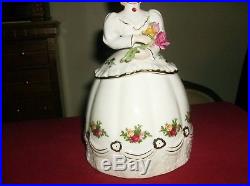 ROYAL ALBERT Old Country Roses Victorian Lady Candy Dish Cookie Jar Dated 1962