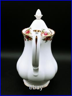 ROYAL ALBERT Old Country Roses Vintage Coffee Pot withLid Bone China 10 Tall 1962