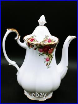 ROYAL ALBERT Old Country Roses Vintage Coffee Pot withLid Bone China 10 Tall 1962